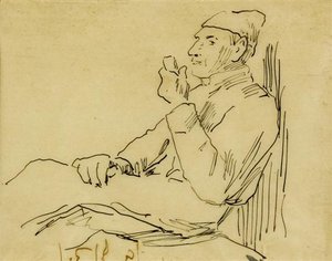 Hombre viejo con pipa de Albert Anker